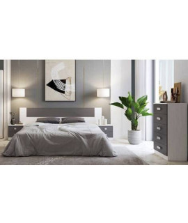 DORMITORIO MATRIMONIO S/ARMARIO MOD.DONALD AMBIENTE 01-CCOLOR ANDERSEN-GRAFITO