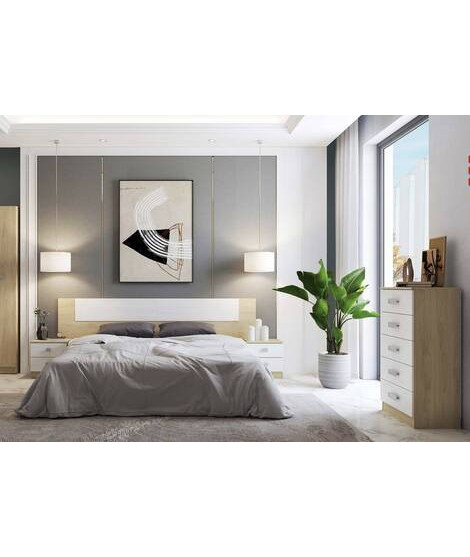 DORMITORIO MATRIMONIO S/ARMARIO MOD.DONALD AMBIENTE 01-ACOLOR PUCCINI-ANDERSEN