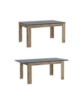 MESA COMEDOR EXT.150-190CM MOD.EUROPA GRAFITO-ROBLE