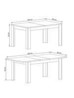 MESA COMEDOR EXT.150-190CM MOD.EUROPA GRAFITO-ROBLE