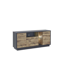 MUEBLE HIFI LUCES LED MOD.EUROPA GRAFITO-ROBLE
