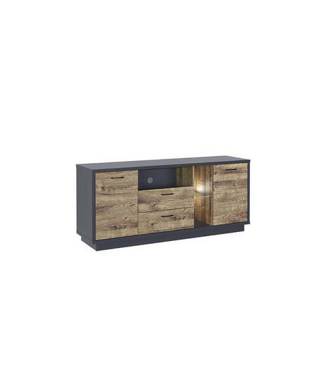 MUEBLE HIFI LUCES LED MOD.EUROPA GRAFITO-ROBLE