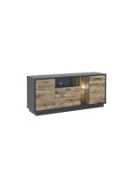 MUEBLE HIFI LUCES LED MOD.EUROPA GRAFITO-ROBLE