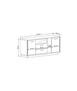 MUEBLE HIFI LUCES LED MOD.EUROPA GRAFITO-ROBLE