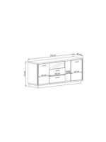 MUEBLE HIFI LUCES LED MOD.EUROPA GRAFITO-ROBLE