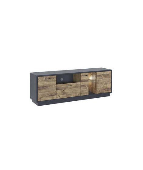 BAJO TV LUCES LED MOD.EUROPA GRAFITO-ROBLE