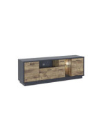BAJO TV LUCES LED MOD.EUROPA GRAFITO-ROBLE