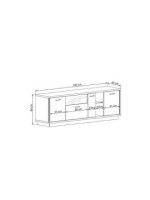 BAJO TV LUCES LED MOD.EUROPA GRAFITO-ROBLE