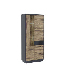VITRINA LUCES LED MOD.EUROPA GRAFITO-ROBLE