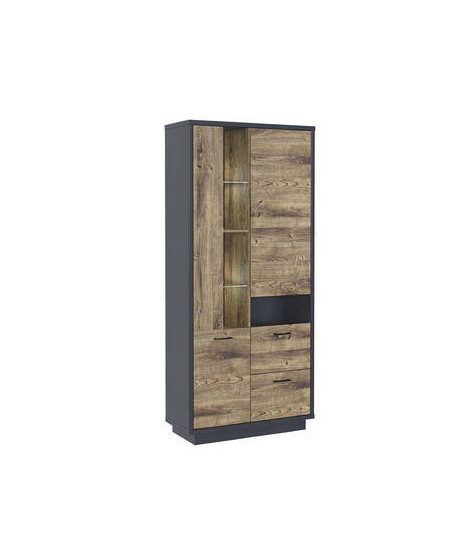 VITRINA LUCES LED MOD.EUROPA GRAFITO-ROBLE