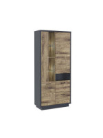 VITRINA LUCES LED MOD.EUROPA GRAFITO-ROBLE