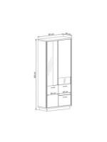 VITRINA LUCES LED MOD.EUROPA GRAFITO-ROBLE