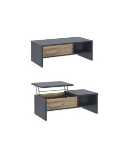 MESA CENTRO ELEVABLE MOD.EUROPA GRAFITO-ROBLE