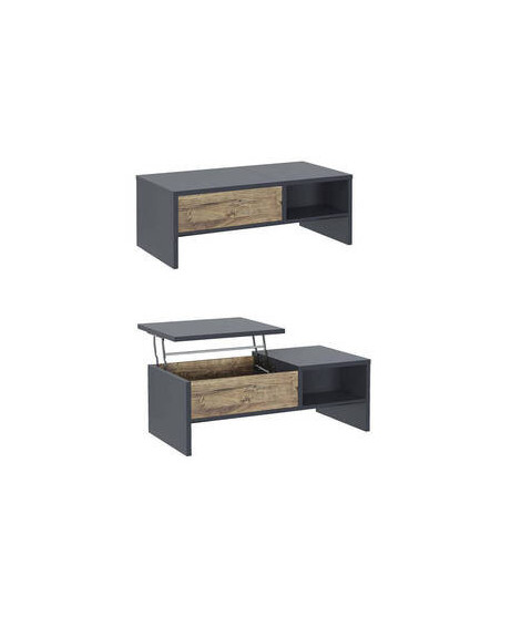 MESA CENTRO ELEVABLE MOD.EUROPA GRAFITO-ROBLE