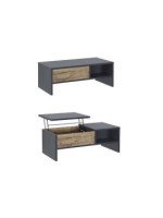 MESA CENTRO ELEVABLE MOD.EUROPA GRAFITO-ROBLE