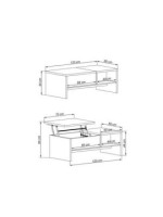 MESA CENTRO ELEVABLE MOD.EUROPA GRAFITO-ROBLE