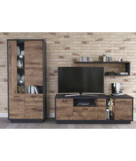 COMPOSICION APILABLE 280CM MOD.EUROPA AMBIENTE 04COLOR GRAFITO-ROBLE