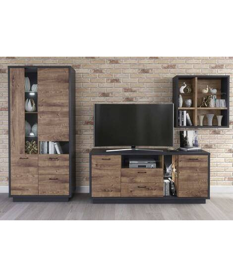COMPOSICION APILABLE 260M MOD.EUROPA AMBIENTE 02COLOR GRAFITO-ROBLE