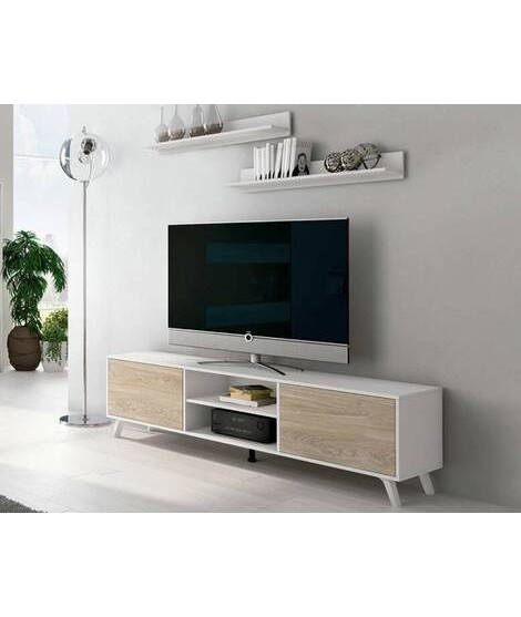 COMPOSICION APILABLE 180CM. MOD.SOTO AMBIENTE 4-CCOLOR BLANCO Y BLANCO-ROBLE