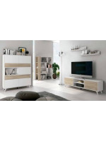 SALON COMPLETO MOD.SOTO AMBIENTE 5-CCOLOR BLANCO-ROBLE