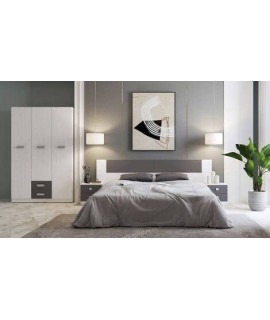 DORMITORIO MATRIMONIO C/ARM.3P MOD.DONALD AMBIENTE 02-ACOLOR ANDERSEN-GRAFITO