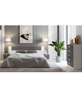 DORMITORIO MATRIMONIO S/ARMARIO MOD.DONALD AMBIENTE 01-CCOLOR ANDERSEN-GRAFITO