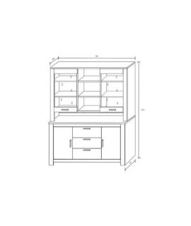 LIBRERIA 4 PUERTAS MOD.RONCAL AMBIENTE 19 ANDERSEN-ROBLE