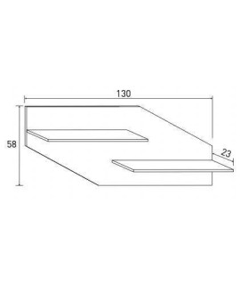 RESPALDO 2 ESTANTES CHAFLAN 130CM MOD.LARA CAMBRIA