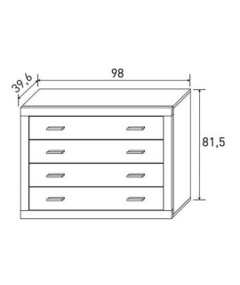 COMODA 4 CAJONES MOD.LARA ANDERSEN P-GRIS