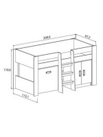 CAMA BLOCK C/MESA ESTUDIO MOD.DONALD ANDERSEN-GRAFITO