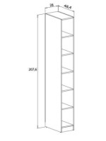 ESTANTERIA ESTRECHA 208CM MOD.DONALD ANDERSEN PINO