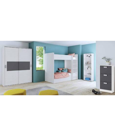 DORMITORIO CON ARMARIO MOD.DONALD AMBIENTE 14BCOLOR ANDERSEN GRAFITO