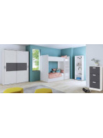 DORMITORIO CON ARMARIO MOD.DONALD AMBIENTE 14BCOLOR ANDERSEN GRAFITO