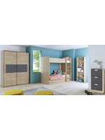 DORMITORIO CON ARMARIO MOD.DONALD AMBIENTE 14DCOLOR PUCCINI GRAFITO