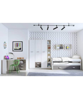 DORMITORIO CON ARMARIO MOD.DONALD AMBIENTE 12BCOLOR ANDERSEN GRAFITO