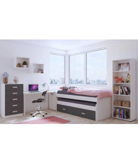 DORMITORIO S/ARMARIO MOD.DONALD AMBIENTE 13CCOLOR ANDERSEN GRAFITO