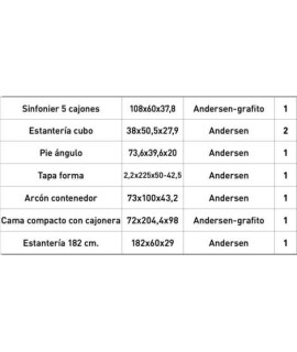 DORMITORIO S/ARMARIO MOD.DONALD AMBIENTE 13DCOLOR PUCCINI ANDERSEN