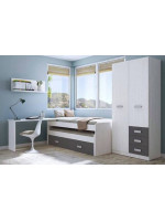 DORMITORIO CON ARMARIO MOD.DONALD AMBIENTE 10BCOLOR ANDERSEN GRAFITO