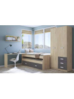 DORMITORIO CON ARMARIO MOD.DONALD AMBIENTE 10DCOLOR PUCCINI GRAFITO
