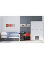 DORMITORIO CON ARMARIO MOD.DONALD AMBIENTE 11ACOLOR ANDERSEN GRAFITO
