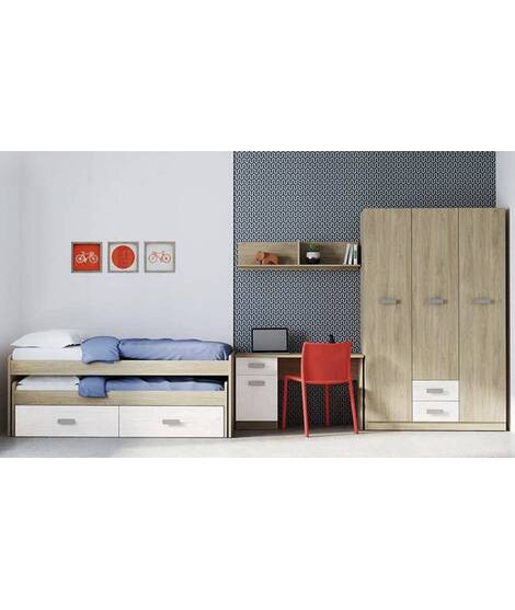 DORMITORIO CON ARMARIO MOD.DONALD AMBIENTE 11CCOLOR PUCCINI ANDERSEN