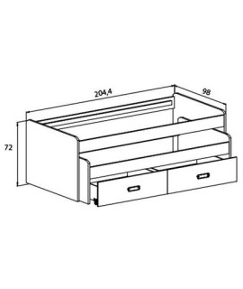 CAMA COMPACTA+C.NIDO CON CAJONERA MOD.DONALD ANDERSEN-PUCCINI