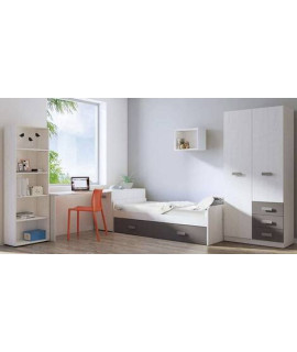 DORMITORIO CON ARMARIO MOD.DONALD AMBIENTE 9BCOLOR ANDERSEN GRAFITO