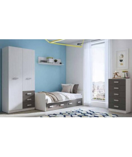 DORMITORIO CON ARMARIO MOD.DONALD AMBIENTE 8BCOLOR ANDERSEN GRAFITO