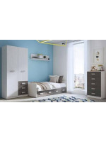 DORMITORIO CON ARMARIO MOD.DONALD AMBIENTE 8BCOLOR ANDERSEN GRAFITO
