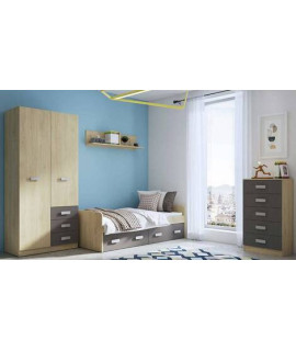 DORMITORIO CON ARMARIO MOD.DONALD AMBIENTE 8CCOLOR PUCCINI GRAFITO