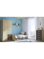 DORMITORIO CON ARMARIO MOD.DONALD AMBIENTE 8CCOLOR PUCCINI GRAFITO