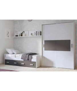 DORMITORIO CON ARMARIO MOD.DONALD AMBIENTE 7ACOLOR ANDERSEN GRAFITO