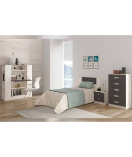 DORMITORIO S/ARMARIO MOD.DONALD AMBIENTE 2BCOLOR ANDERSEN GRAFITO