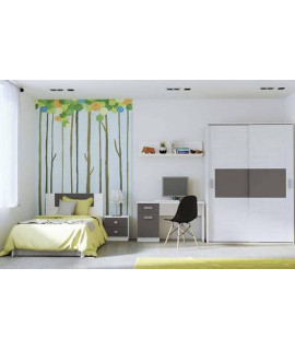 DORMITORIO CON ARMARIO MOD.DONALD AMBIENTE 4BCOLOR ANDERSEN GRAFITO